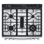 LG 30-in Standard 5 burners Air Fry Convection Oven Slide-In Dual Fuel Range ( PrintProof Stainless Steel )
