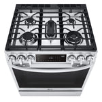 LG 30-in Standard 5 burners Air Fry Convection Oven Slide-In Dual Fuel Range ( PrintProof Stainless Steel )