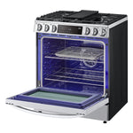 LG 30-in Standard 5 burners Air Fry Convection Oven Slide-In Dual Fuel Range ( PrintProof Stainless Steel )