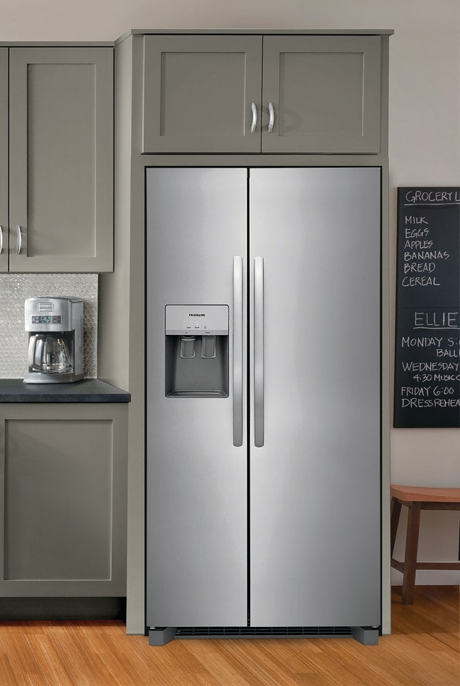Frigidaire 25.6-cu ft Standard-Depth 36-in Wide Side-by-Side Refrigerator with Ice Maker ,Water and Ice Dispenser ( Fingerprint Resistant Stainless Steel ) ENERGY STAR Certified