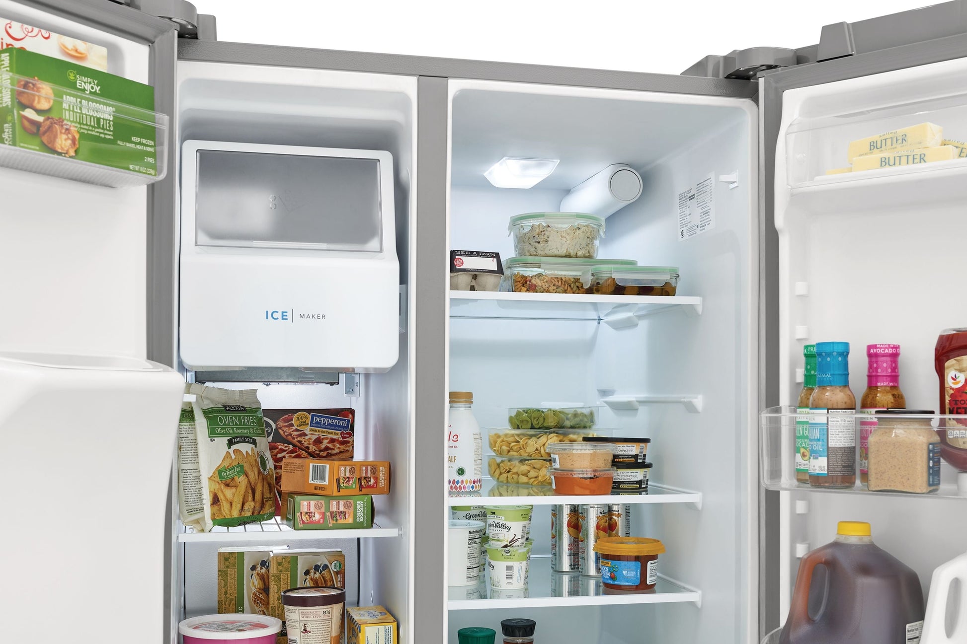 Frigidaire 25.6-cu ft Standard-Depth 36-in Wide Side-by-Side Refrigerator with Ice Maker ,Water and Ice Dispenser ( Fingerprint Resistant Stainless Steel ) ENERGY STAR Certified