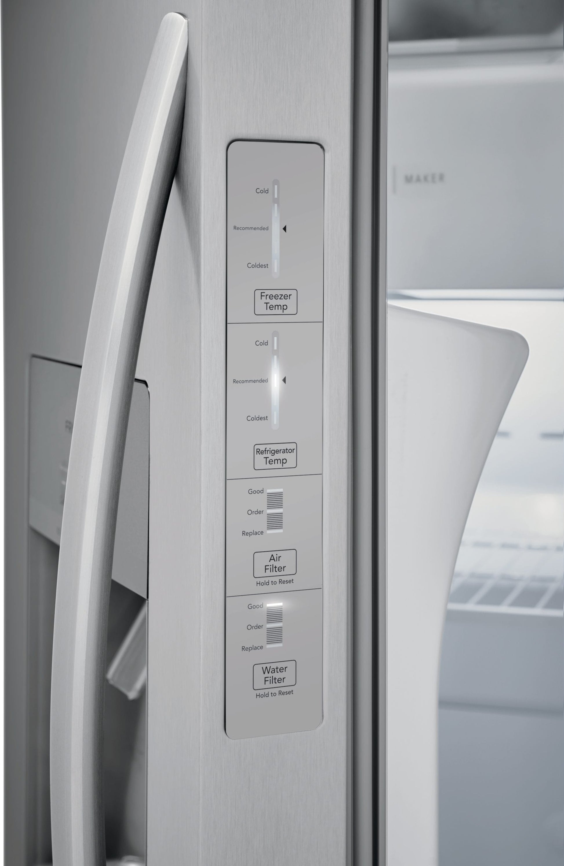 Frigidaire 25.6-cu ft Standard-Depth 36-in Wide Side-by-Side Refrigerator with Ice Maker ,Water and Ice Dispenser ( Fingerprint Resistant Stainless Steel ) ENERGY STAR Certified