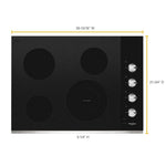 Whirlpool 30-in 4 burners Smooth surface Stainless steel Electric Cooktop