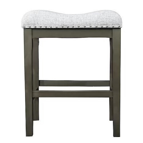Alpine Reserve Gray 24-in H Counter height (24-in to 27-in) Saddle Seat Upholstered Wood Bar Stool, CS-1015-GR  #5744981 *HD2507, Retail: $, FINAL PRICE: $39.99 + TAX