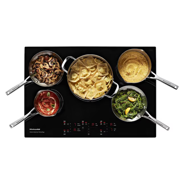 KitchenAid 30-in 5 burners Black Induction Cooktop, KCIG550JBL/02 *JR2510, Retail: $2,349.00, FINAL PRICE: $1,249.99 + TAX