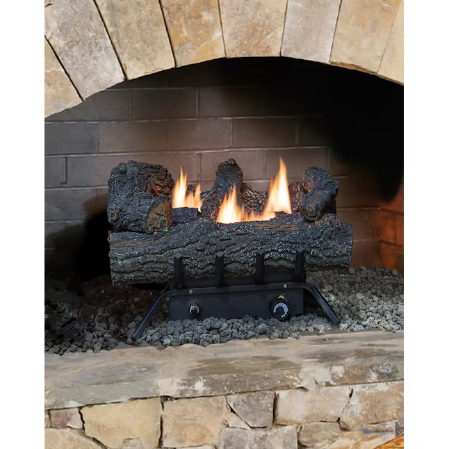 Master Forge 19.75-in 30000-BTU Dual Fuel Dual Vented Gas Fireplace Logs with Thermostat, VFL3-EO18DTL [FB190], MSRP: $245.00, Final Price: $149.00 + Tax