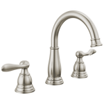 Delta Windemere Brushed Nickel Widespread 2-handle WaterSense Mid-arc Residential Handle Bathroom Sink Faucet with Drain