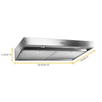 Whirlpool 30-inch Convertible 270-CFM Recirculating Stainless Steel Under Cabinet Range Hood