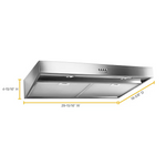 Whirlpool 24-in Convertible 270-CFM Recirculating Stainless Steel Under Cabinet Range Hood with Charcoal Filter, WVU37UC4FS *JR2505, Retail: $479.00, FINAL PRICE: $239.99 + TAX