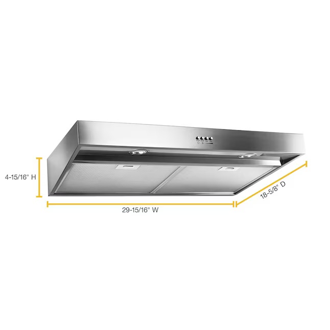 Whirlpool 24-in Convertible 270-CFM Recirculating Stainless Steel Under Cabinet Range Hood with Charcoal Filter, WVU37UC4FS *JR2505, Retail: $479.00, FINAL PRICE: $239.99 + TAX