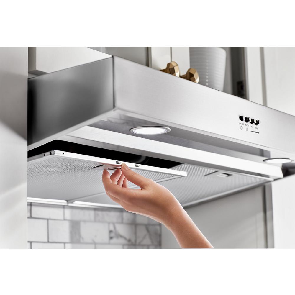 Whirlpool 30-inch Convertible 270-CFM Recirculating Stainless Steel Under Cabinet Range Hood