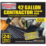 Contractor's Choice Contractor 42-Gallon Scent Free Black Outdoor Plastic Construction Flap Tie Trash Bag 24 -Count, LW42WC024B  #224272 *JR2509, Retail: $19.78, FINAL PRICE: $11.99 + TAX