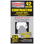 Contractor's Choice Contractor 42-Gallon Scent Free Black Outdoor Plastic Construction Flap Tie Trash Bag 24 -Count, LW42WC024B  #224272 *JR2509, Retail: $19.78, FINAL PRICE: $11.99 + TAX