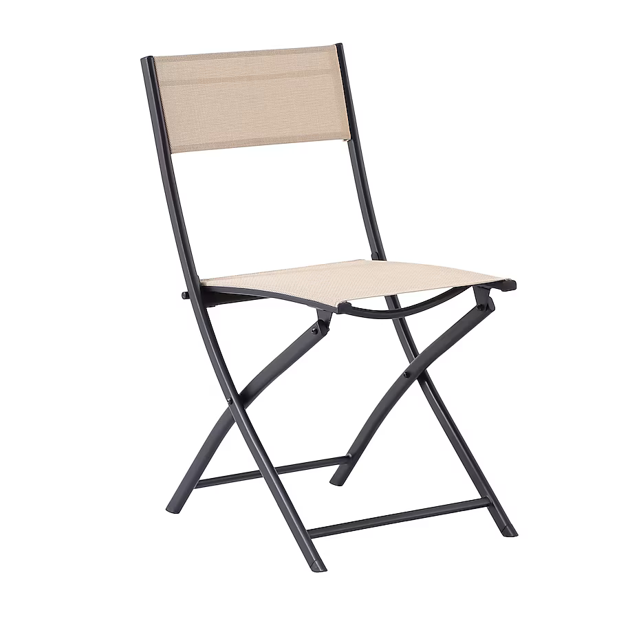 Style Selections Black Steel Frame Stationary Dining Chair with Tan Sling Seat, FDS70312C  5106761 *HD2409, Retail: $39.98, FINAL PRICE: $24.99 + TAX