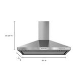 KitchenAid 36-in Convertible 400-CFM Recirculating Stainless Steel Wall-Mounted Range Hood with Charcoal Filter, KVWB406DSS *JR2512, Retail: $1,619.00, FINAL PRICE: $849.99 + TAX