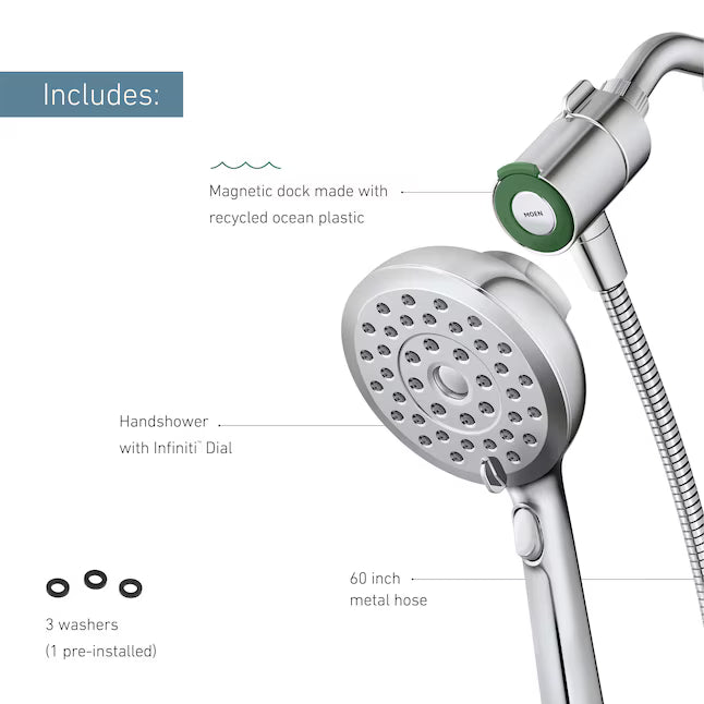 Moen Verso 8.0 -Spray Chrome 5-in Handheld Shower Head 1.75 GPM