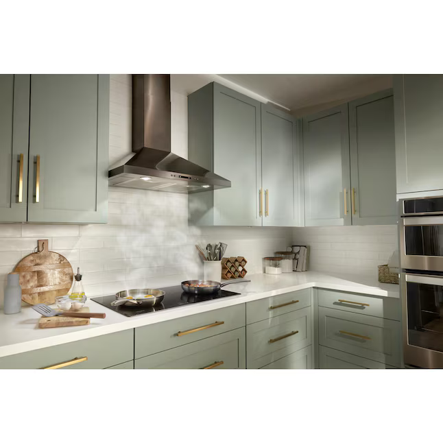 Whirlpool 30-in Convertible 400-CFM Fingerprint-Resistant Stainless Steel Wall-Mounted Range Hood with Charcoal Filter, WVW93UC0LZ, Retail: $899.00, FINAL PRICE: $399.99 + TAX