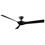 Modern Forms Torque 58-in Outdoor Smart Matte Black with Matte Black Blades Ceiling Fan Without Light - Remote Included (3-Blade), FR-W2204-58-MB  *HD2507, Retail: $599.95, FINAL PRICE: $379.99 + TAX