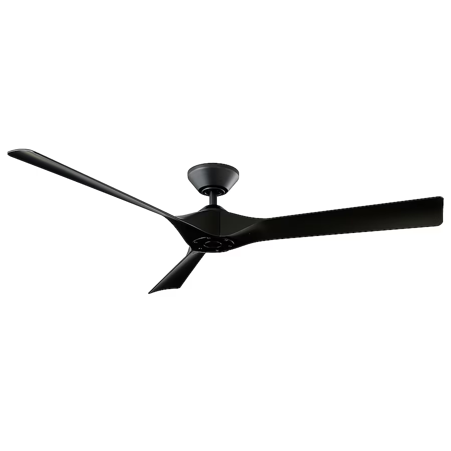 Modern Forms Torque 58-in Outdoor Smart Matte Black with Matte Black Blades Ceiling Fan Without Light - Remote Included (3-Blade), FR-W2204-58-MB  *HD2507, Retail: $599.95, FINAL PRICE: $379.99 + TAX