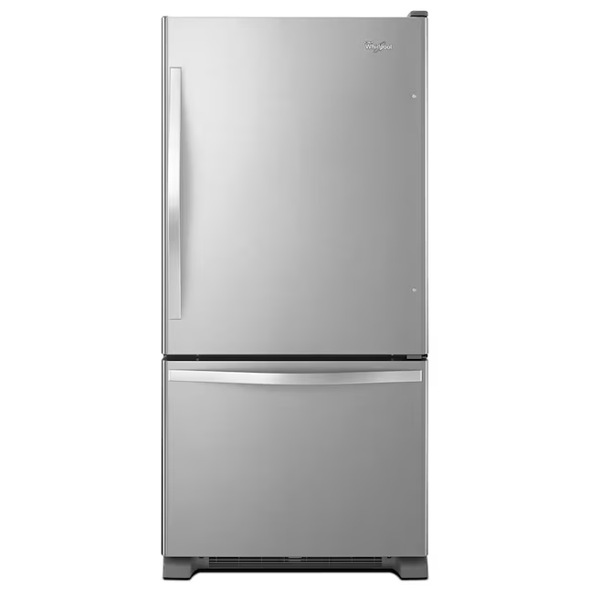 Whirlpool 22.07-cu ft Standard-Depth 33.0-in Bottom-Freezer Refrigerator with Ice Maker (Stainless Steel), WRB322DMBM/05 *JR2511, Retail: $1,999.00, FINAL PRICE: $999.99 + TAX
