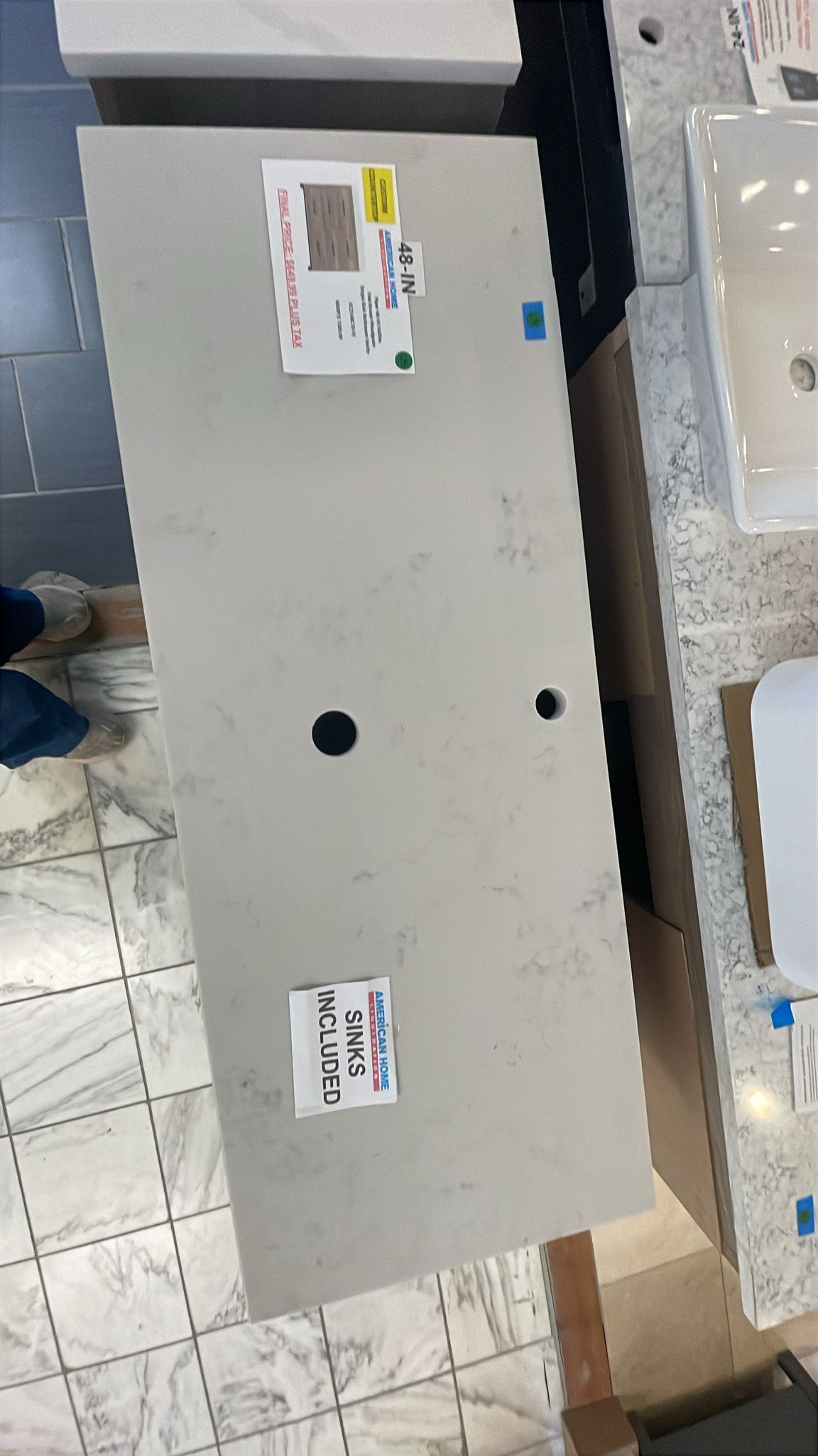 **CUSTOM TOP** Diamond NOW Piper Halifax 48-in Single Sink Bathroom Vanity with Custom Top, EC2148C70-CQTSQ, MSRP: $1,589.00, Final: $649.99, CLEARANCE: $499.99 + Tax