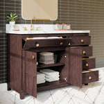 Summit Lane Flaherty 48-in Espresso Undermount Single Sink Bathroom Vanity with White Lightly Veined Quartz Top, SL48FLV, [FB241], MSRP: $2,099.00, Final Price: $749.99 + Tax