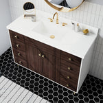 Summit Lane Larue 48-in Bright White/Cherry Undermount Single Sink Bathroom Vanity with White Quartz Top, SL48LRV, [FB247], MSRP: $2,199.00, Final Price: $749.99 + Tax