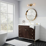 Summit Lane Larue 48-in Bright White/Cherry Undermount Single Sink Bathroom Vanity with White Quartz Top, SL48LRV, [FB247], MSRP: $2,199.00, Final Price: $749.99 + Tax
