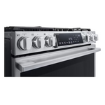 LG STUDIO InstaView 30-in Standard 5 Burners Self-cleaning Air Fry Convection Oven Freestanding Smart Dual Fuel Range (Stainless Steel)