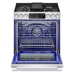 LG STUDIO InstaView 30-in Standard 5 Burners Self-cleaning Air Fry Convection Oven Freestanding Smart Dual Fuel Range (Stainless Steel)