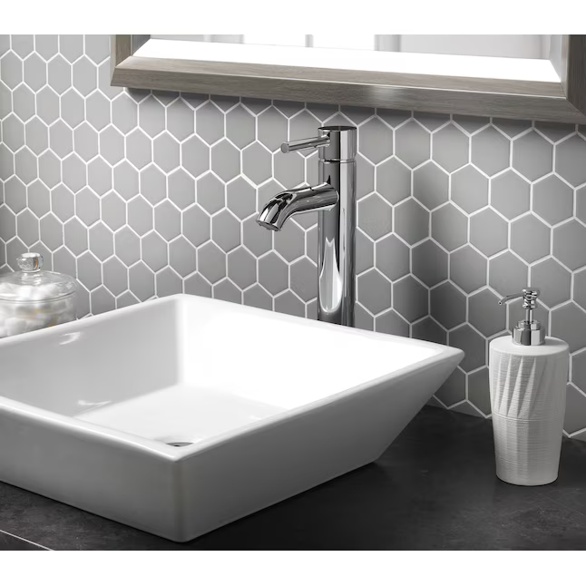 Alpine Reserve Harlow Polished Chrome Vessel 1-handle WaterSense Low-Arc Residential Handle Bathroom Sink Faucet with Drain, 70-BVF11-AR-AB  #5127909 *JR2509, Retail: $124.00, FINAL PRICE: $64.99 + TAX