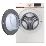 Samsung - 5.0 cu. ft. Extra Large Capacity Smart Front Load Washer with Super Speed Wash and Steam in Ivory, WF50BG8300AE
