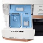 Samsung - 5.0 cu. ft. Extra Large Capacity Smart Front Load Washer with Super Speed Wash and Steam in Ivory, WF50BG8300AE