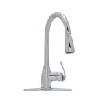Project Source Tucker Chrome Single Handle Deck-mount Pull-down Kitchen Faucet with Sprayer (Includes Deck Plate