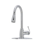 Project Source Tucker Chrome Single Handle Deck-mount Pull-down Kitchen Faucet with Sprayer (Includes Deck Plate