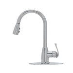 Project Source Tucker Chrome Single Handle Deck-mount Pull-down Kitchen Faucet with Sprayer (Includes Deck Plate
