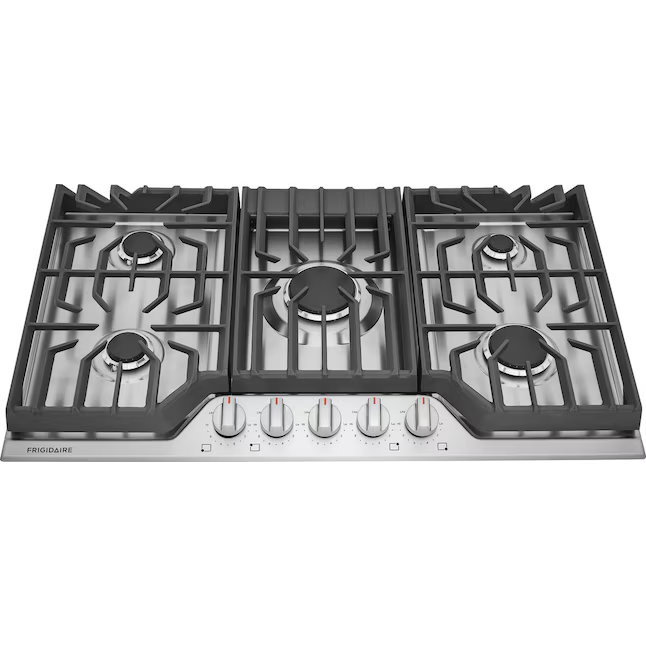 Frigidaire 36-in 5 burners Stainless Steel Gas Cooktop, FCCG3627AS *JR2508, Retail: $1,099.00, FINAL PRICE: $579.99 + TAX