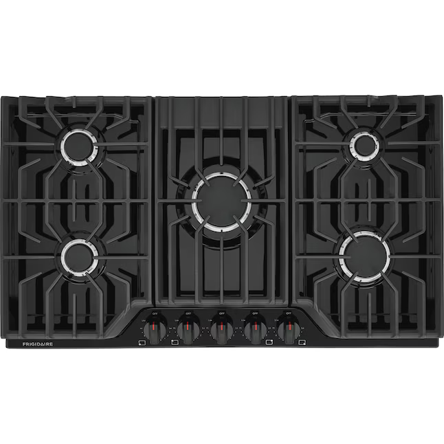 Frigidaire 36-in 5 burners Black Gas Cooktop, FCCG3627AB *JR2510, Retail: $1,049.00, FINAL PRICE: $599.99 + TAX