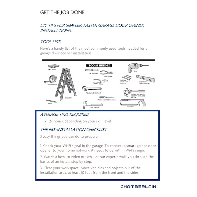 Chamberlain 1/2 HP Chain drive Garage Door Opener, *JR2511, RETAIL: 179.00, FINAL PRICE: $119.99 + tax