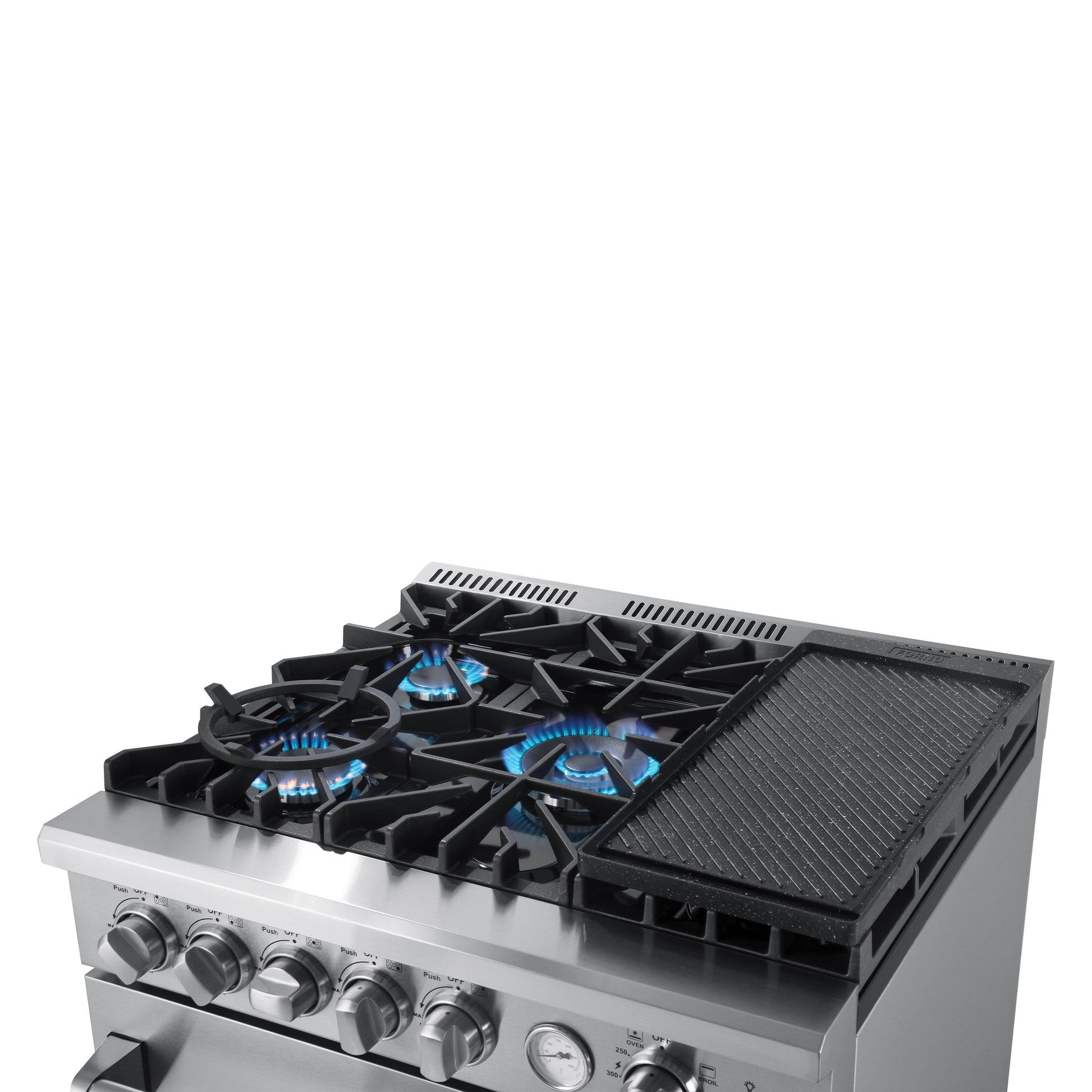 FORNO Lazio 30-in 5 burners 4.32-cu ft Air Fry Convection Oven Freestanding Natural Gas Range ( Stainless steel )