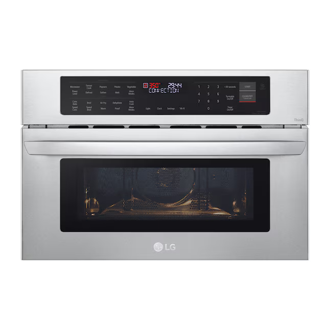 LG 1.7-cu ft 950-Watt 29.75-in Smart Air Fry Built-In Microwave with Sensor Cooking Controls (Printproof Stainless Steel)
