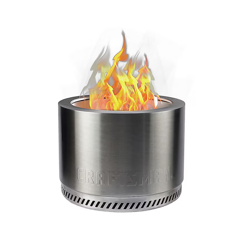 CRAFTSMAN Smokeless 19.5-in W Stainless Steel Stainless steel Wood-Burning Fire Pit, CMXBHBB17004 *HD2507, Retail: $269.00, FINAL PRICE: $159.99 + TAX
