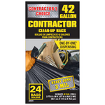Contractor's Choice Contractor 42-Gallon Scent Free Black Outdoor Plastic Construction Flap Tie Trash Bag 24 -Count, LW42WC024B  #224272 *JR2509, Retail: $19.78, FINAL PRICE: $11.99 + TAX