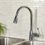 Project Source Tucker Chrome Single Handle Deck-mount Pull-down Kitchen Faucet with Sprayer (Includes Deck Plate