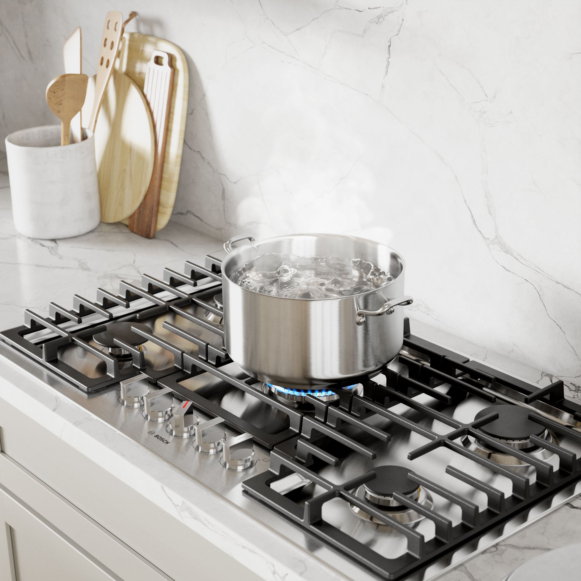 Bosch 800 Series 36-in 5 burners Stainless steel Gas Cooktop
