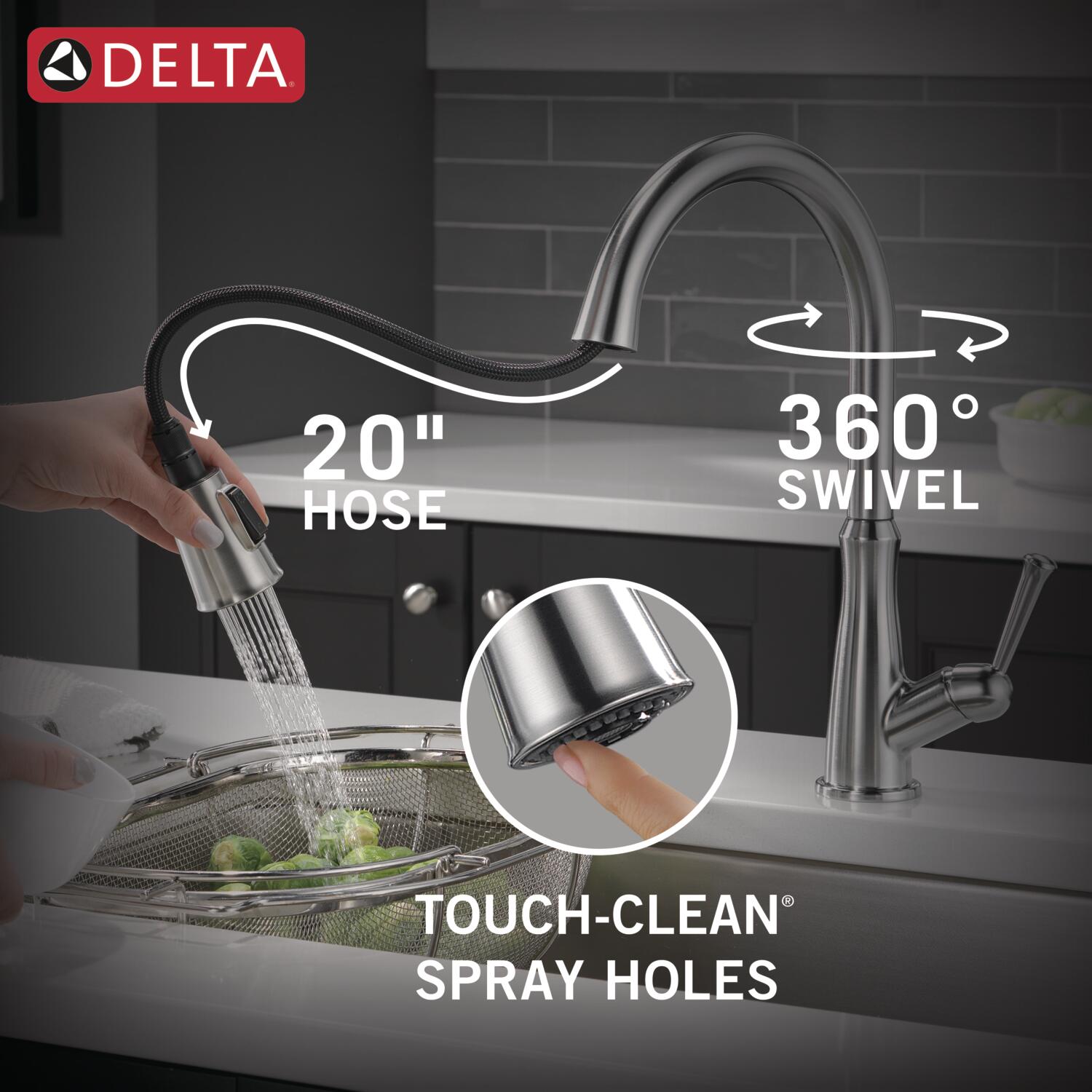 Delta Westville Single Handle Pull-Down Kitchen Faucet in Arctic Stainless, 9110-AR-DST, MRSP: $499, FINAL PRICE: $99.99 + TAX