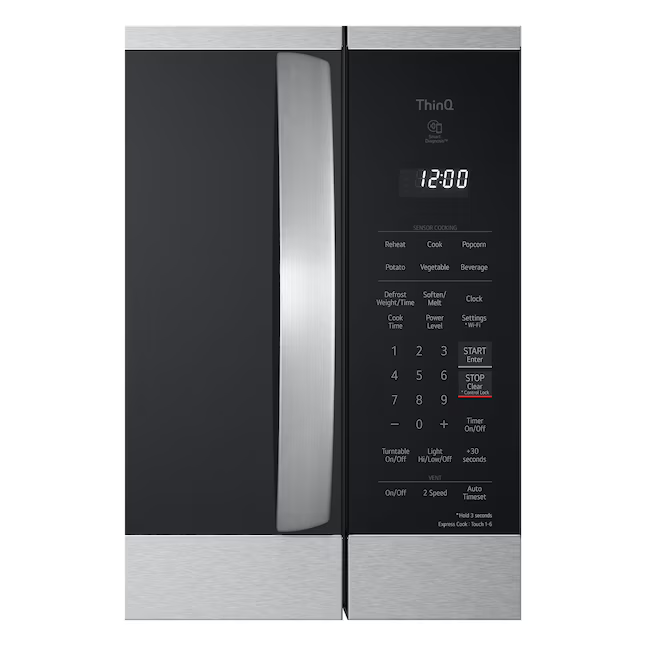 LG 1.8-cu ft 30-in Over-the-Range Microwave with Sensor Cooking (PrintProof Stainless Steel), MVEM1825F *JR2512, Retail: $499.00, FINAL PRICE: $ + TAX