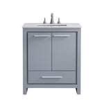 Ever Living Alpha 30-Inch Single Sink Vanity in Light Grey with a White Engineered Marble Countertop, VF-1028-VW, FINAL PRICE: $399.99 + TAX [FBM-132]