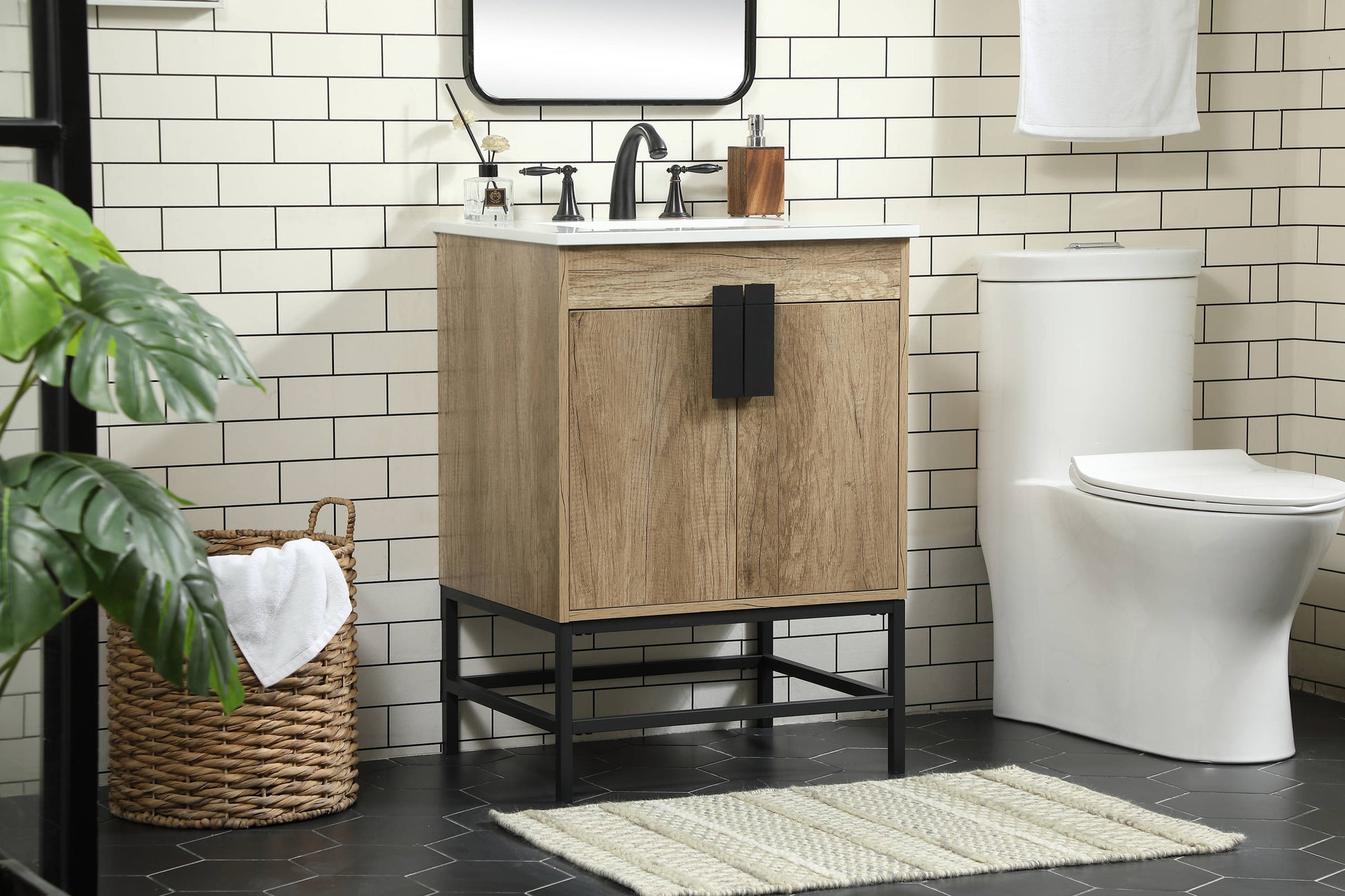 Ever Living Grace 24-Inch Single Sink Vanity in Mango Wood with a Countertop, VF48824MW, FINAL PRICE: $399.99 + TAX [FBM-147]