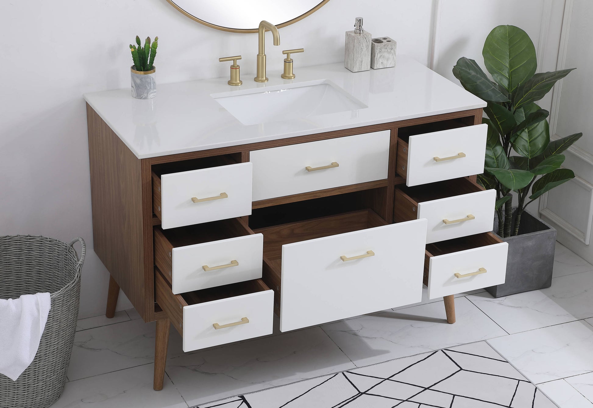 Ever Living Fawn 48-Inch Single Sink Vanity in Natural White with a Countertop, VF41048WH, FINAL PRICE: $699.99 + TAX [FBM-130]